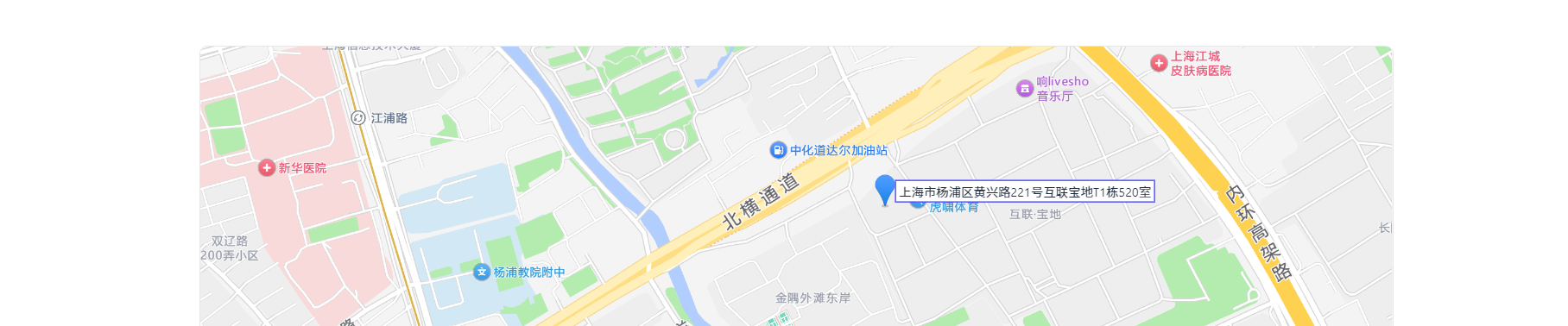 上海市杨浦区黄兴路221号互联宝地T1栋520室